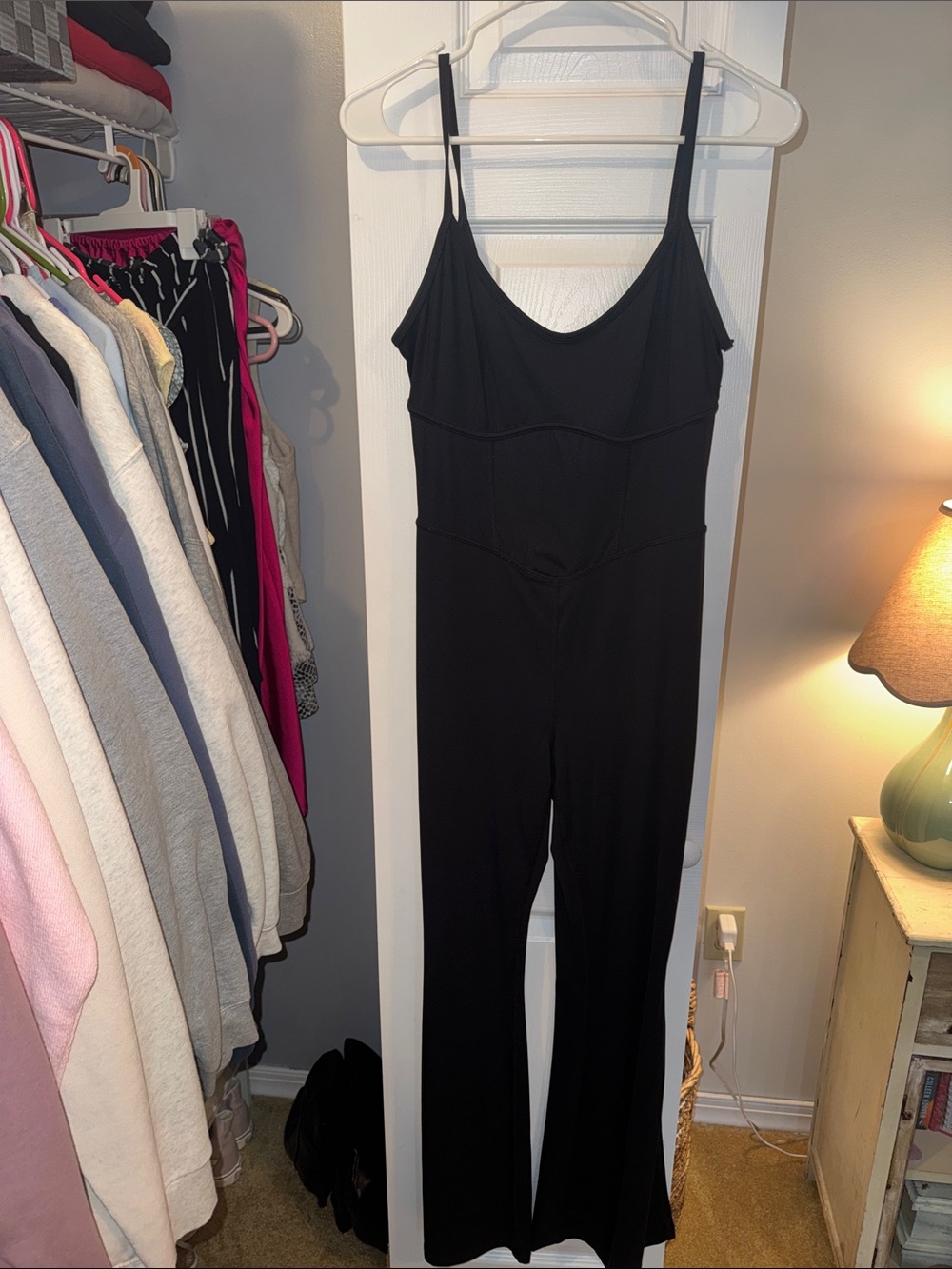 JoyLab Black Spaghetti-Strap Wide-Leg Jumpsuit